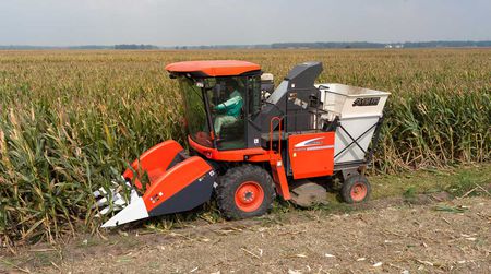 Farm Corn Combine Harvester Has The Potential To Start A Prairie Fire